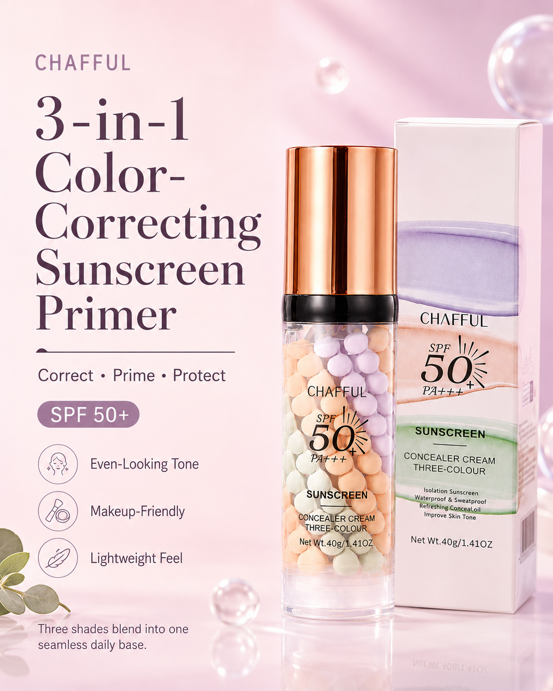 3-in-1 Color-Correcting Sunscreen Primer