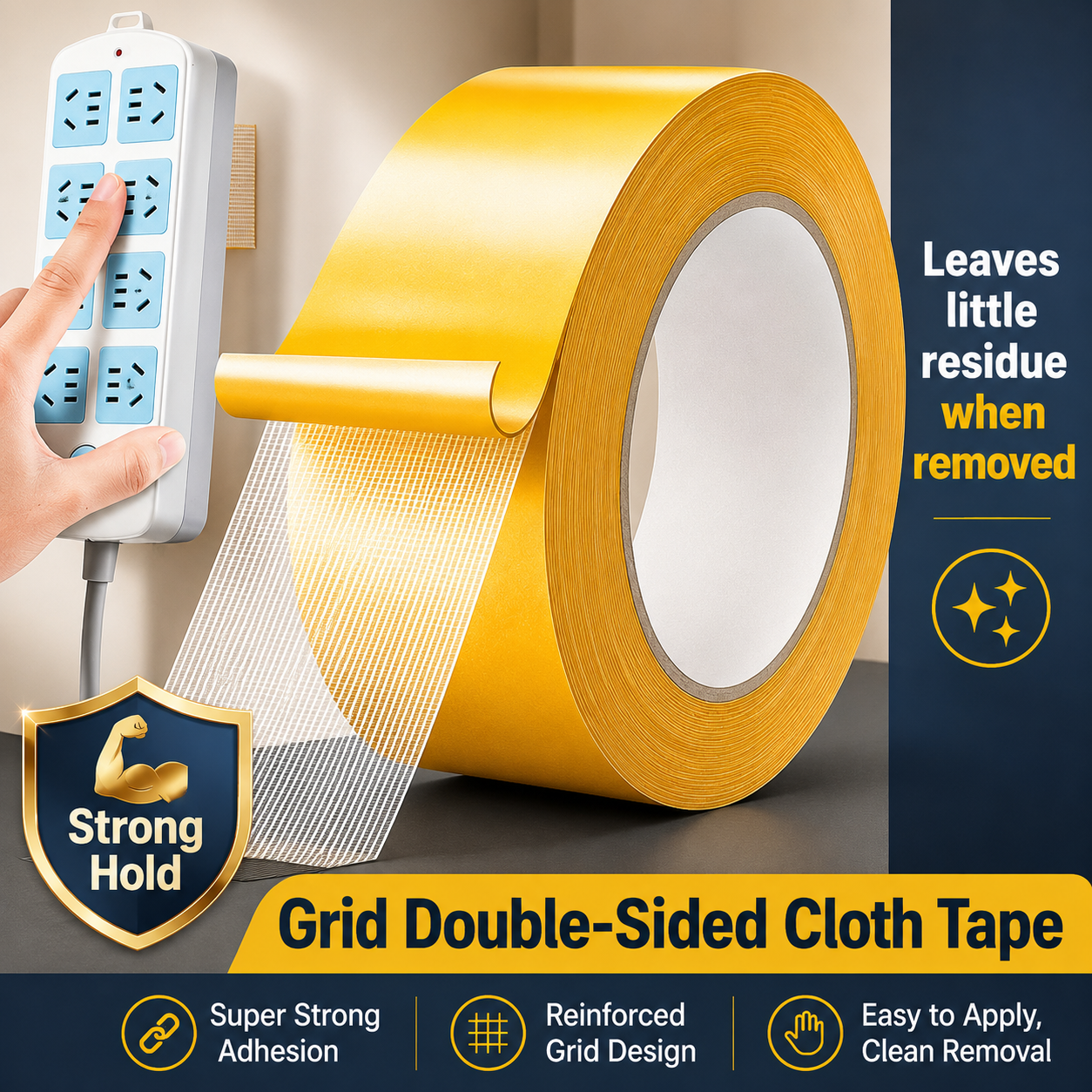Heavy-duty grid cloth tape