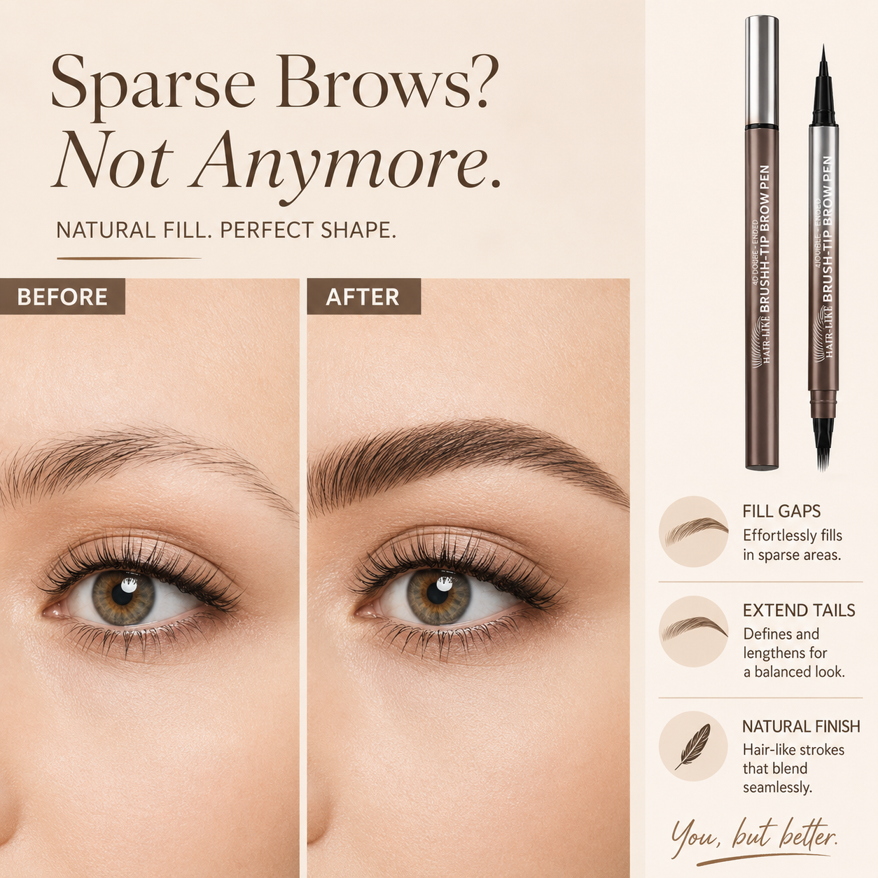 4D Dual-Ended Brow Pen
