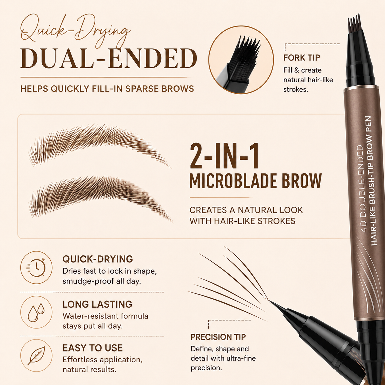 4D Dual-Ended Brow Pen