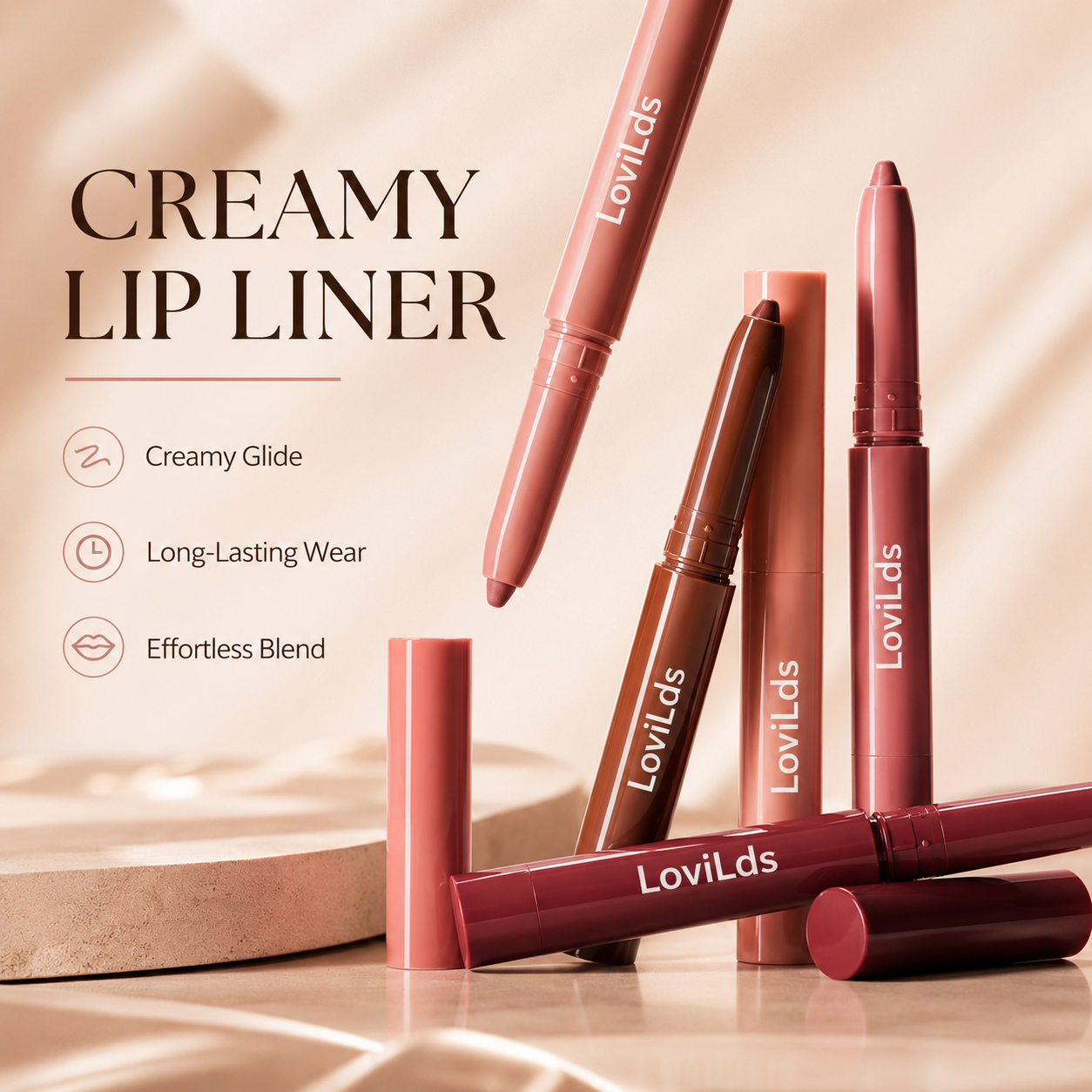 Define your lips—without the dry, scratchy feel.