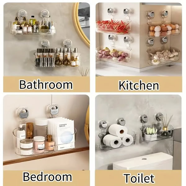 No-Drill Suction Storage Box  Large Capacity & Strong Load-Bearing
