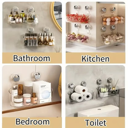 No-Drill Suction Storage Box  Large Capacity & Strong Load-Bearing